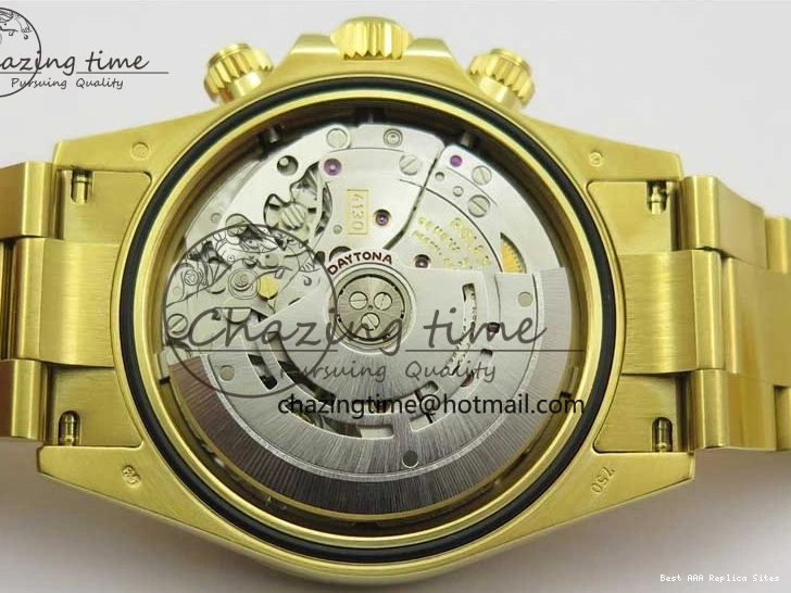 AAA Replica Watches and Daytona Noob YG Bracelet BestValue 904L SA Black Crystal Case Dial YG Best 1:1 2630 116508 Edition 0109